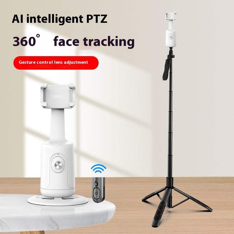 AI smart gimbal with 360-degree face tracking and tripod for smartphones.