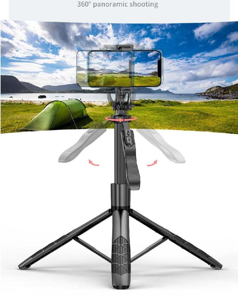 360 auto face tracking gimbal with smartphone holder on tripod for panoramic shooting.