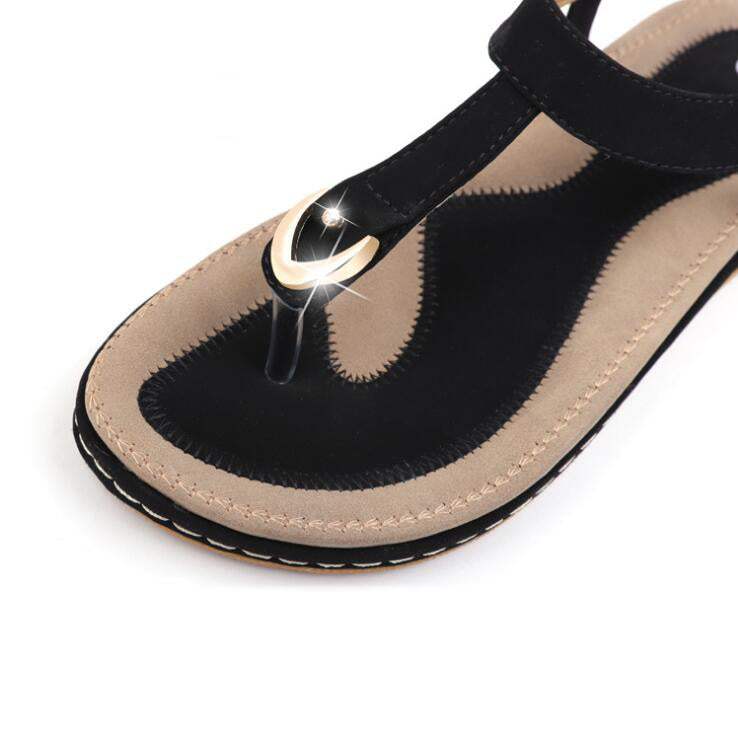 Women's fashion sandal with ankle strap, PU upper, rubber outsole, low heel, and casual style.