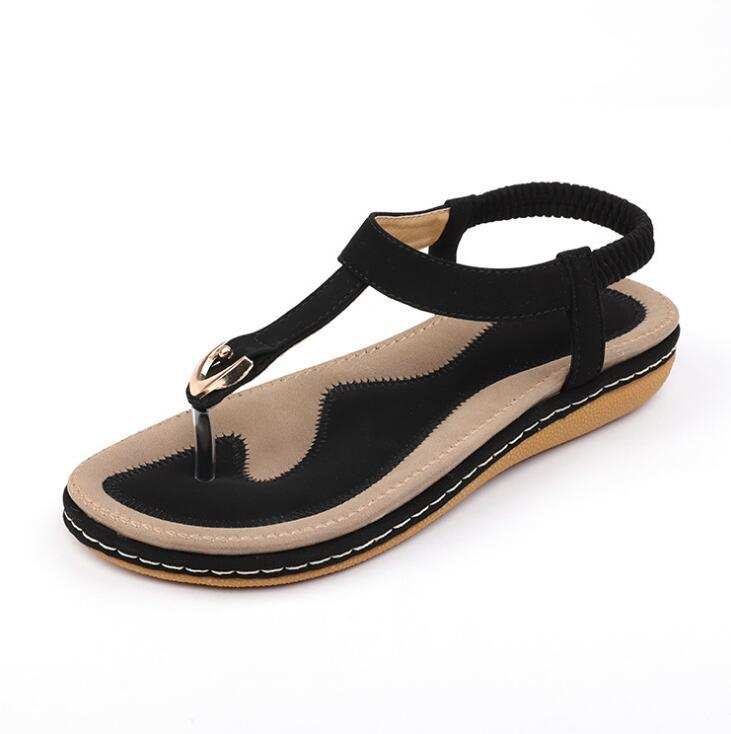 Fashionable women's summer sandal with ankle strap, low heel, rubber outsole, and PU upper, ideal for casual occasions.