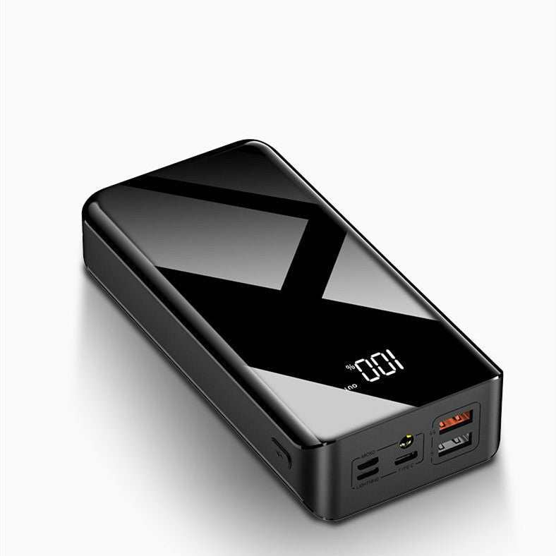 30000mAh Power Bank with LCD display and dual USB ports.